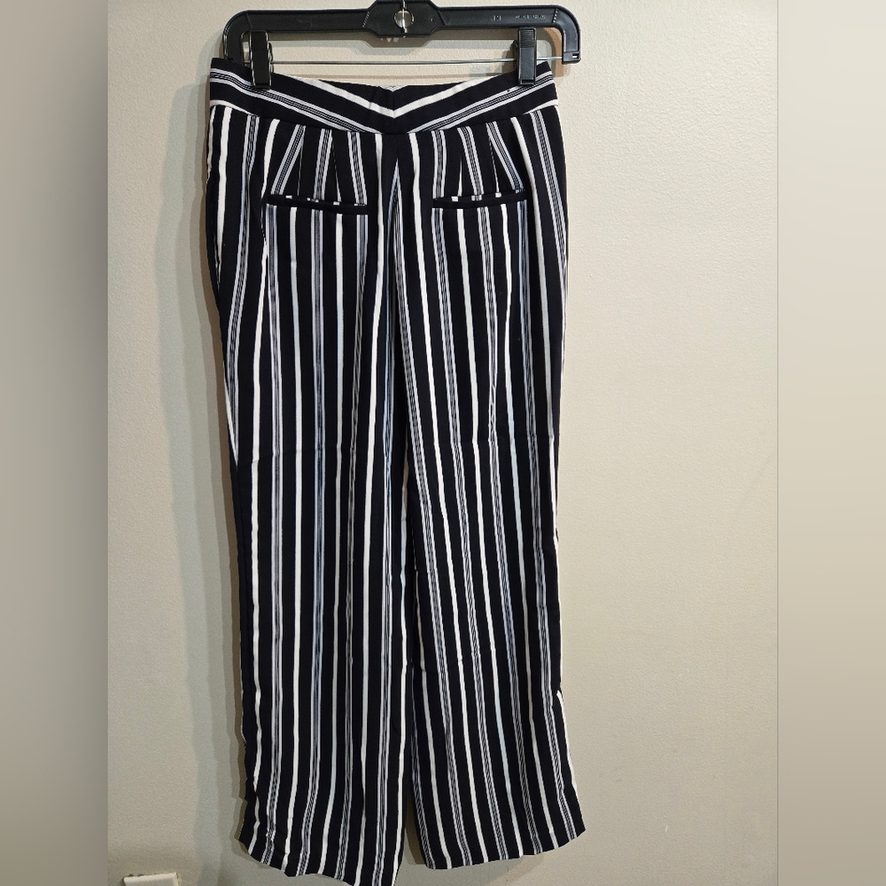 Ann Taylor Blue and White Striped Wide Leg Pants - Picture 4 of 12
